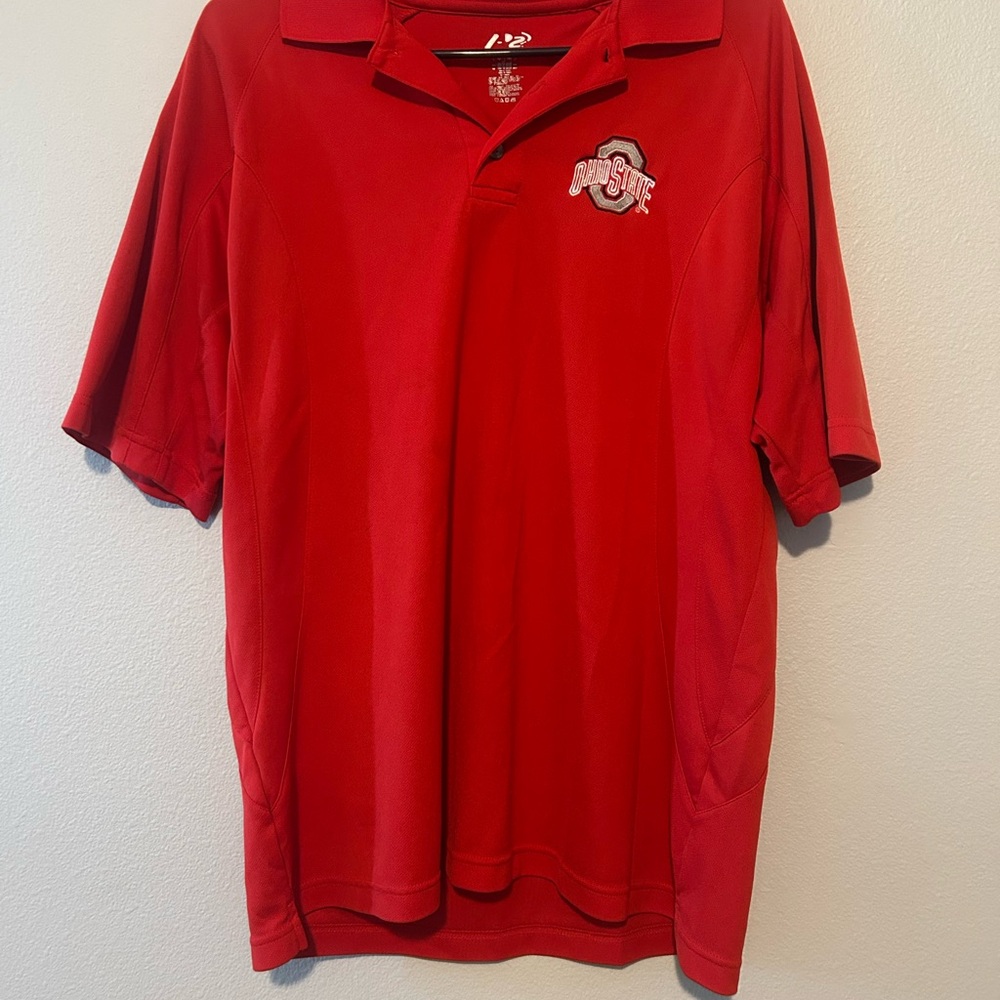 Red Ohio State Buckeyes polo shirt